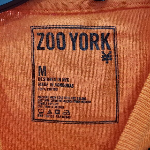 Zoo York Men's Orange Black Graffiti Tag Text Short Sleeve Graphic Tee Size M - Picture 3 of 4